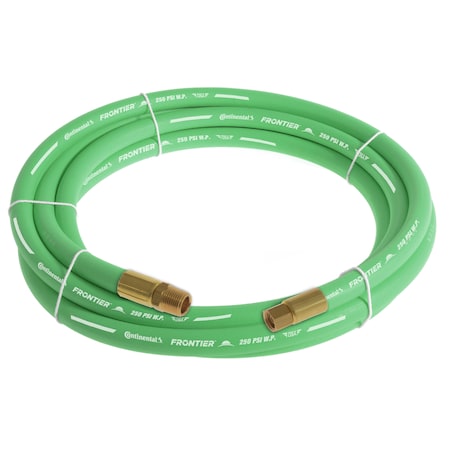 Continental 3/8" x 25' Green EPDM Rubber Air Hose, 300 PSI, 1/4" MNPT x FNPSM HZG03830-25-33